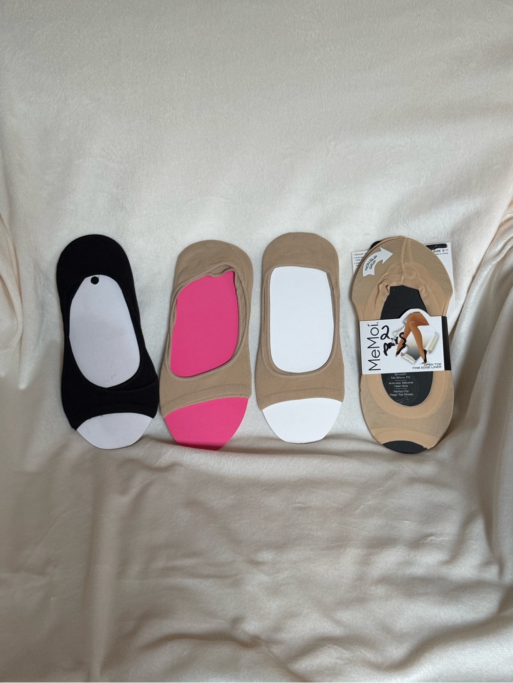 Toeless No-Show Sock Bundle - Black, Nude